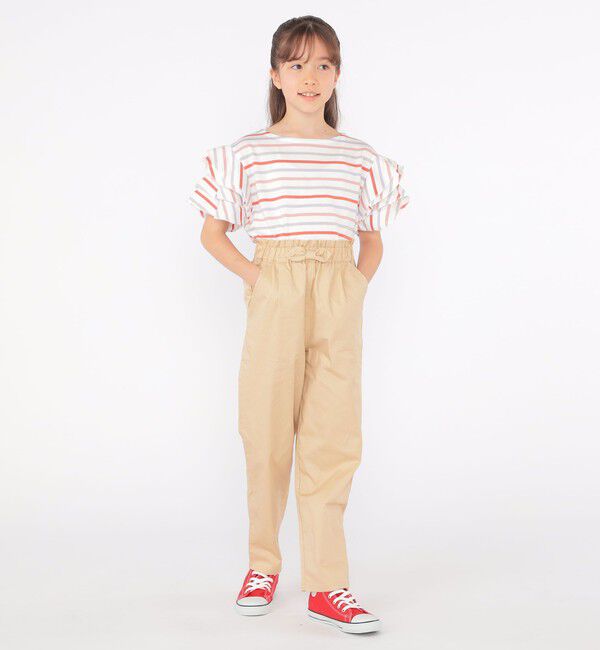 SHIPS KIDS「SHIPS KIDS:140～150cm / オーガニック コットン フリル スリーブ TEE」|Tシャツ・カットソー|