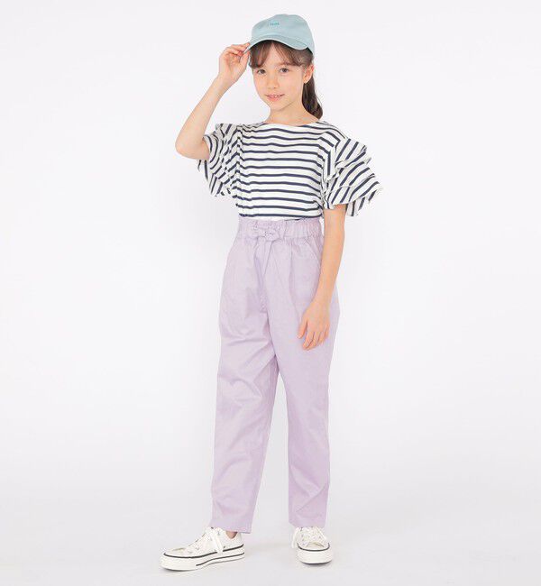 SHIPS KIDS「SHIPS KIDS:140～150cm / オーガニック コットン フリル スリーブ TEE」|Tシャツ・カットソー|