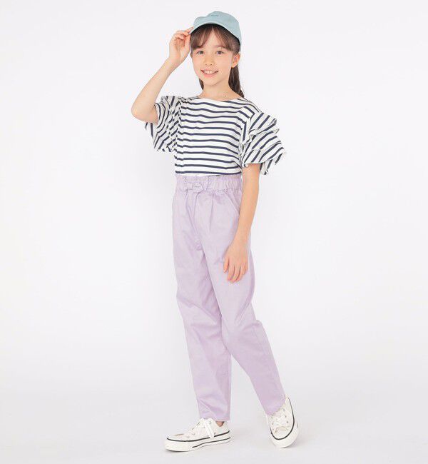 SHIPS KIDS「SHIPS KIDS:140～150cm / オーガニック コットン フリル スリーブ TEE」|Tシャツ・カットソー|