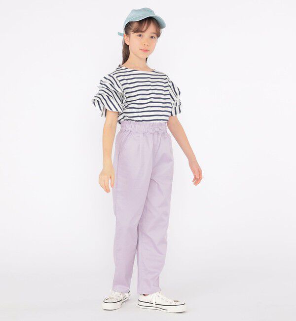 SHIPS KIDS「SHIPS KIDS:140～150cm / オーガニック コットン フリル スリーブ TEE」|Tシャツ・カットソー|