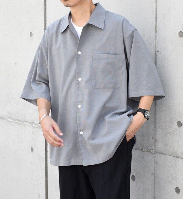 SHIPS any「SHIPS any: 〈洗濯機可能〉リネン混 リラックスフィット オープンカラー エアリー シャツ◇」|シャツ・ブラウス|チャコールグレー