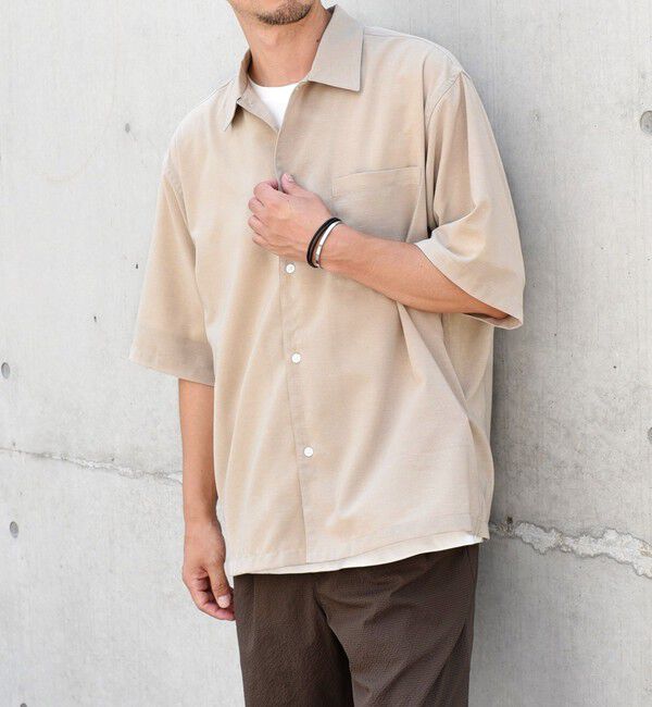SHIPS any「SHIPS any: 〈洗濯機可能〉リネン混 リラックスフィット オープンカラー エアリー シャツ◇」|シャツ・ブラウス|ベージュ