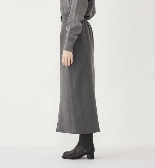 SHIPS Colors 「SHIPS Colors:〈手洗い可能〉ストライプ ジップ タイトスカート グレー◇」|タイト|