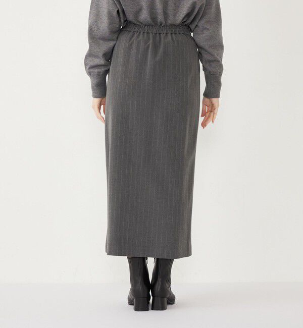 SHIPS Colors 「SHIPS Colors:〈手洗い可能〉ストライプ ジップ タイトスカート グレー◇」|タイト|