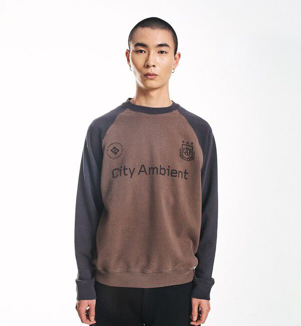 SHIPS「City Ambient Products: ラグランスリーブ プリント スウェット」|スウェット・ジャージ|