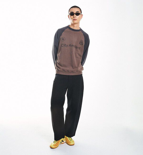 SHIPS「City Ambient Products: ラグランスリーブ プリント スウェット」|スウェット・ジャージ|