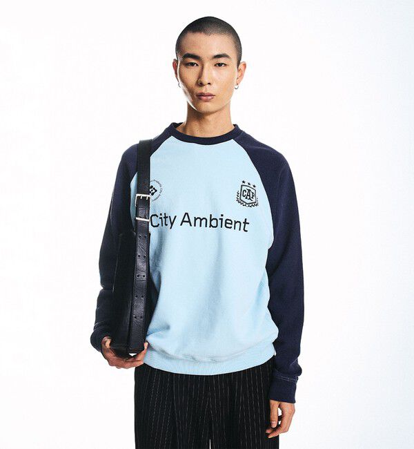 SHIPS「City Ambient Products: ラグランスリーブ プリント スウェット」|スウェット・ジャージ|
