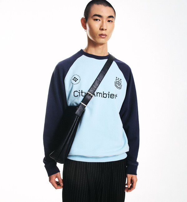 SHIPS「City Ambient Products: ラグランスリーブ プリント スウェット」|スウェット・ジャージ|