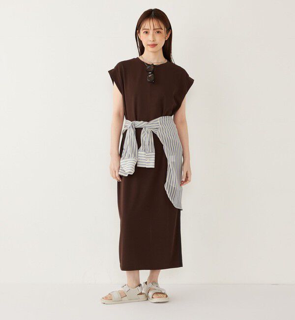 SHIPS Colors 「SHIPS Colors:〈手洗い可能〉カットジョーゼット サイドライン ワンピース」|ワンピース|