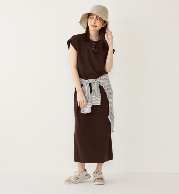 SHIPS Colors 「SHIPS Colors:〈手洗い可能〉カットジョーゼット サイドライン ワンピース」|ワンピース|