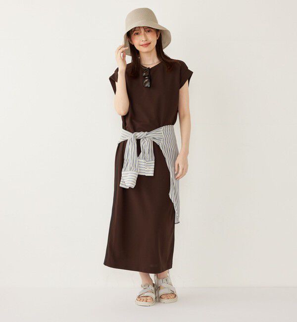 SHIPS Colors 「SHIPS Colors:〈手洗い可能〉カットジョーゼット サイドライン ワンピース」|ワンピース|