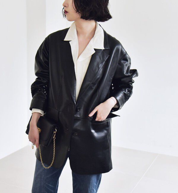 quaranciel「quaranciel:  フラワー  刺繍 テーラード ジャケット」|テーラードジャケット|ブラック