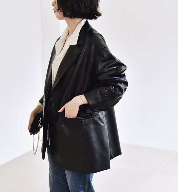 quaranciel「quaranciel:  フラワー  刺繍 テーラード ジャケット」|テーラードジャケット|