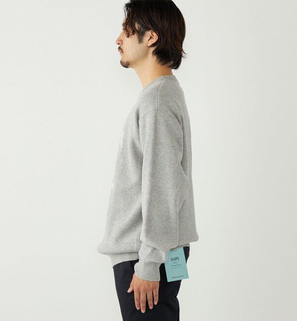 SHIPS Colors 「SHIPS Colors:〈手洗い可能〉モール ジャカード ロゴ ニット」|ニット・セーター|