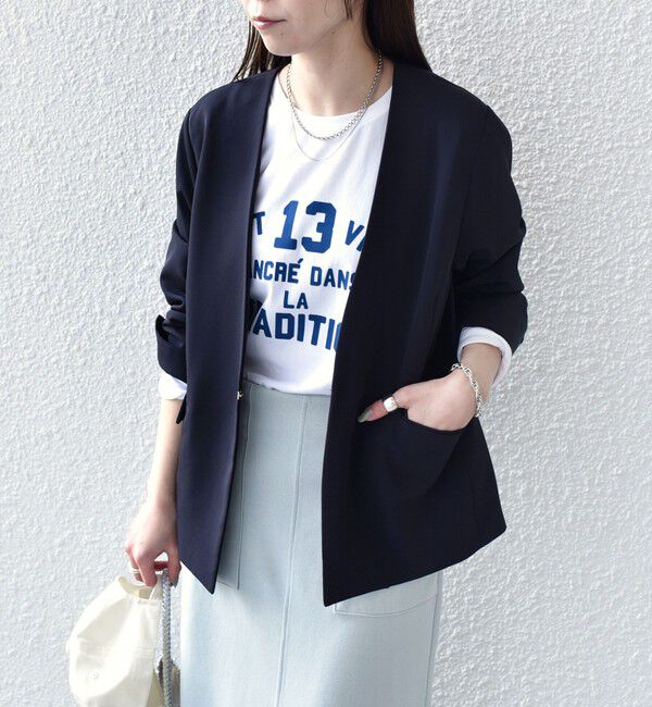 SHIPS Colors 「SHIPS Colors:〈手洗い可能〉2WAY ストレッチ Vカラー ジャケット（セットアップ対応可能）◇」|ノーカラージャケット|