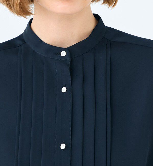 Ballsey「スムースサテン ピンタックブラウス」|シャツ・ブラウス|