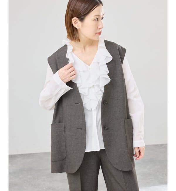 IENA「《予約》レーストリムフリルブラウス」|シャツ・ブラウス|