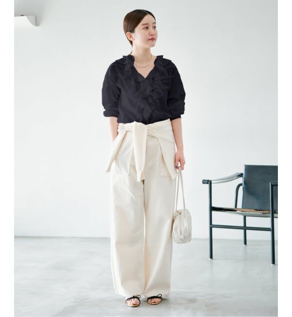 IENA「《予約》レーストリムフリルブラウス」|シャツ・ブラウス|