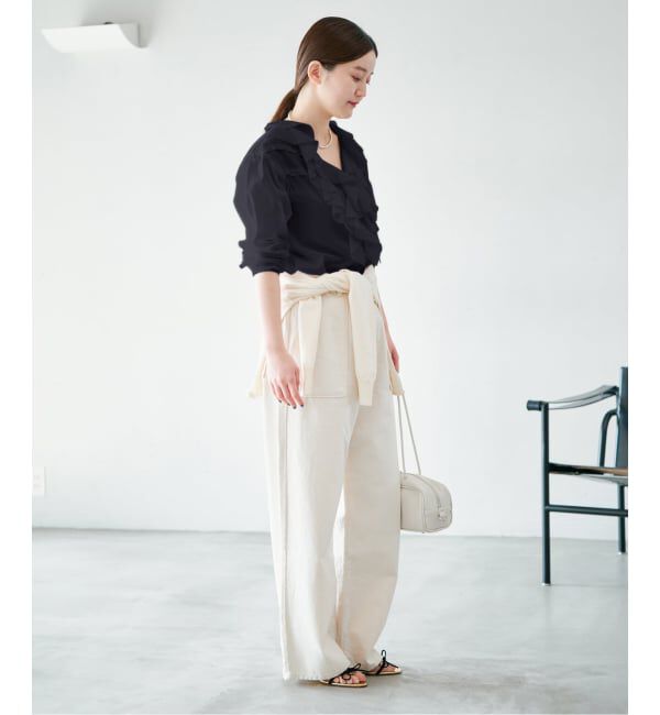 IENA「《予約》レーストリムフリルブラウス」|シャツ・ブラウス|