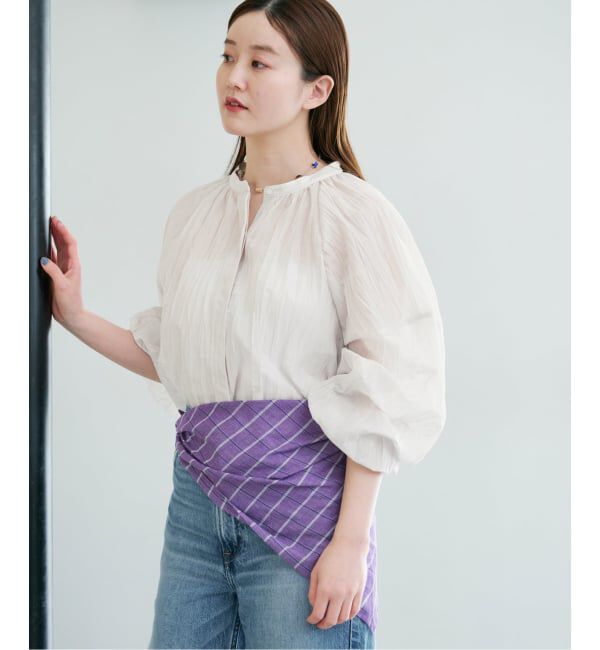 IENA「《予約》ランダムプリーツブラウス」|シャツ・ブラウス|ホワイト