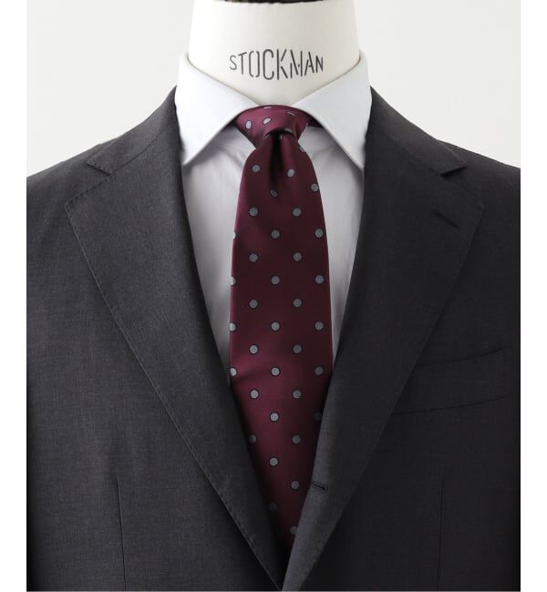 EDIFICE「Holliday & Brown(ホリデー & ブラウン) Colored Dot タイ」|ネクタイ・蝶ネクタイ|ボルドー