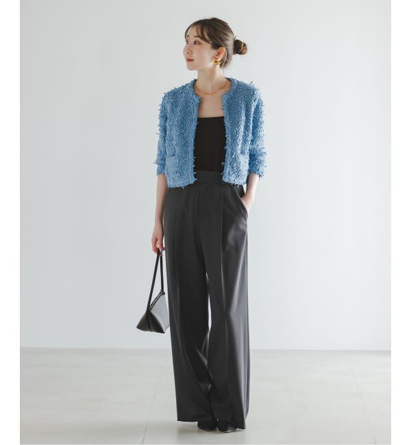 NOBLE「Venit/ヴェニット TAPE YARN KNIT JACKET」|ノーカラージャケット|