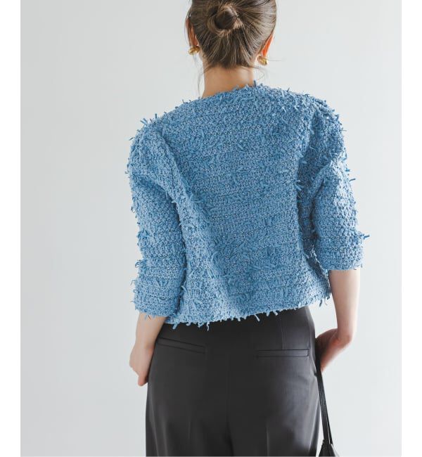 NOBLE「Venit/ヴェニット TAPE YARN KNIT JACKET」|ノーカラージャケット|