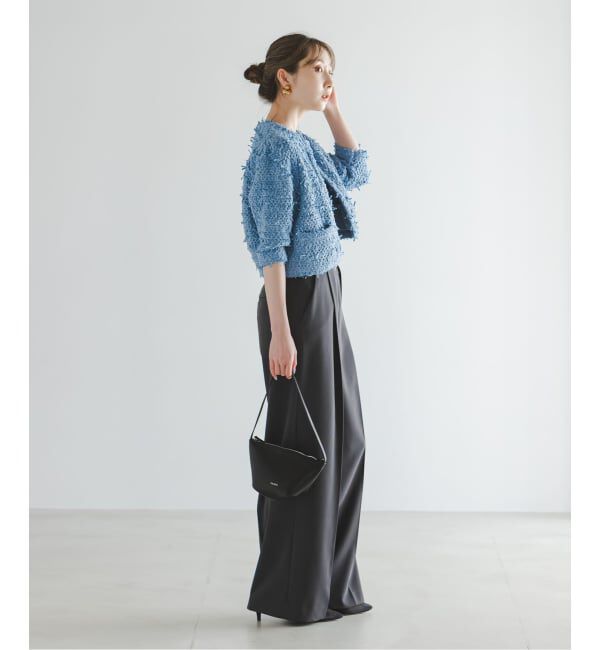 NOBLE「Venit/ヴェニット TAPE YARN KNIT JACKET」|ノーカラージャケット|