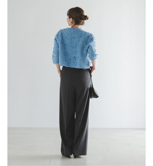 NOBLE「Venit/ヴェニット TAPE YARN KNIT JACKET」|ノーカラージャケット|