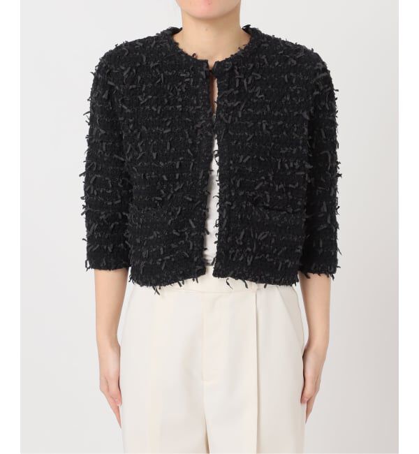 NOBLE「Venit/ヴェニット TAPE YARN KNIT JACKET」|ノーカラージャケット|