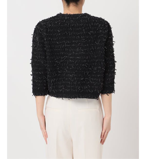 NOBLE「Venit/ヴェニット TAPE YARN KNIT JACKET」|ノーカラージャケット|