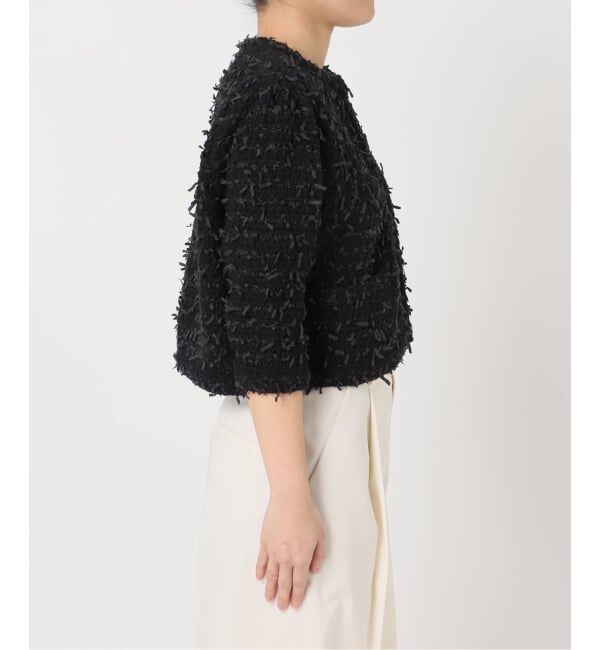 NOBLE「Venit/ヴェニット TAPE YARN KNIT JACKET」|ノーカラージャケット|