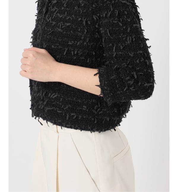 NOBLE「Venit/ヴェニット TAPE YARN KNIT JACKET」|ノーカラージャケット|