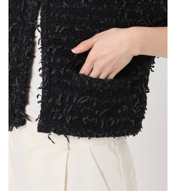 NOBLE「Venit/ヴェニット TAPE YARN KNIT JACKET」|ノーカラージャケット|