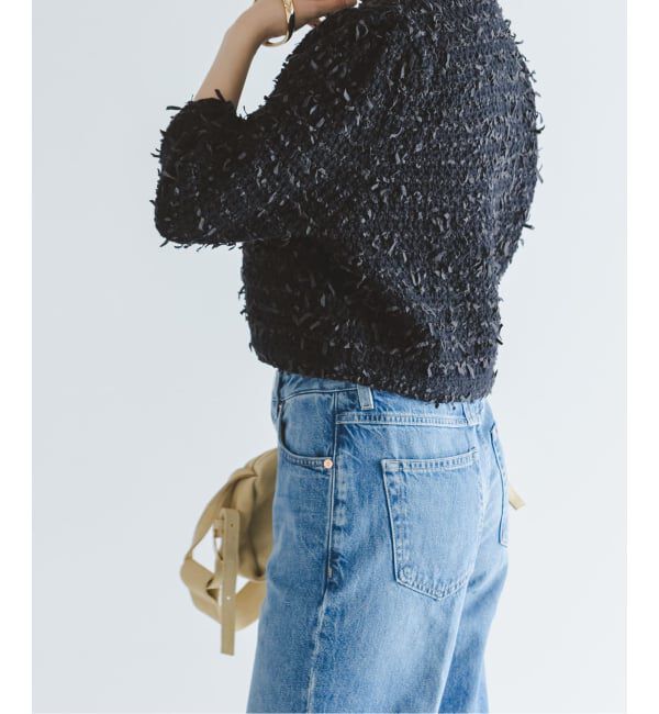 NOBLE「Venit/ヴェニット TAPE YARN KNIT JACKET」|ノーカラージャケット|