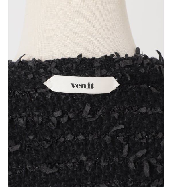 NOBLE「Venit/ヴェニット TAPE YARN KNIT JACKET」|ノーカラージャケット|