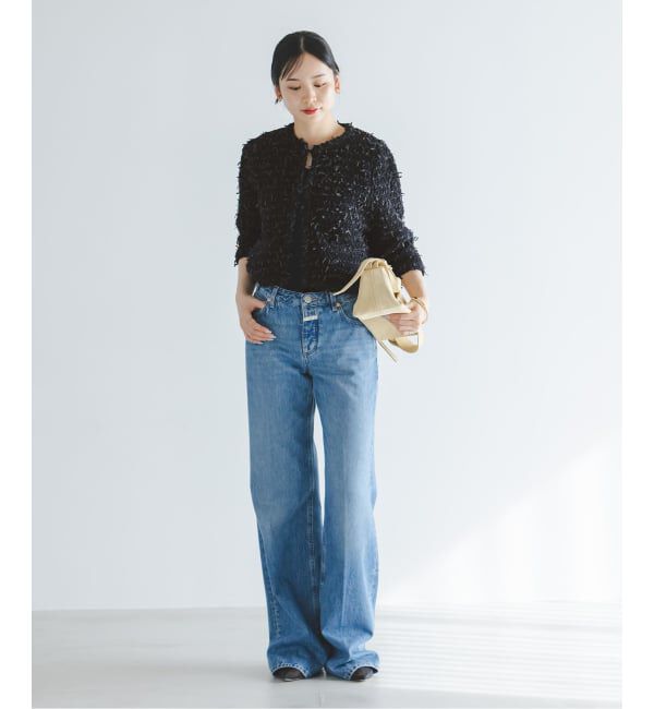 NOBLE「Venit/ヴェニット TAPE YARN KNIT JACKET」|ノーカラージャケット|