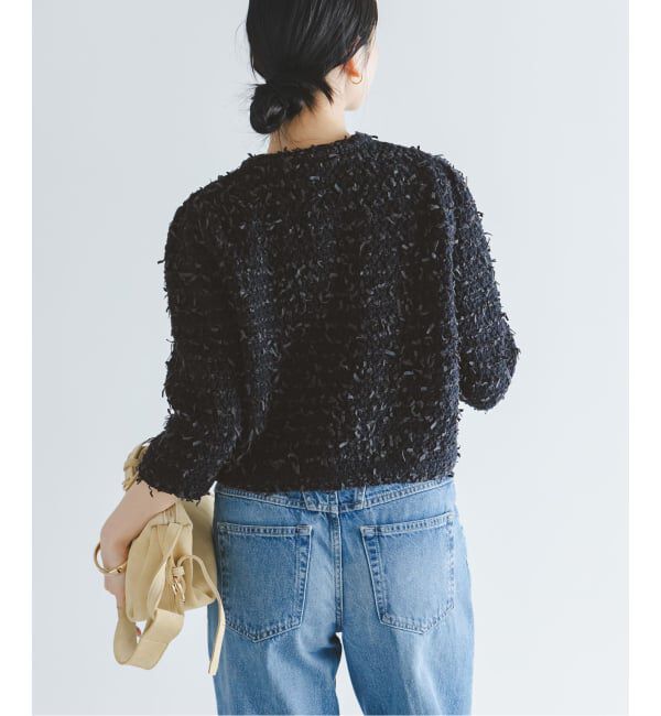 NOBLE「Venit/ヴェニット TAPE YARN KNIT JACKET」|ノーカラージャケット|