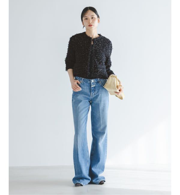 NOBLE「Venit/ヴェニット TAPE YARN KNIT JACKET」|ノーカラージャケット|