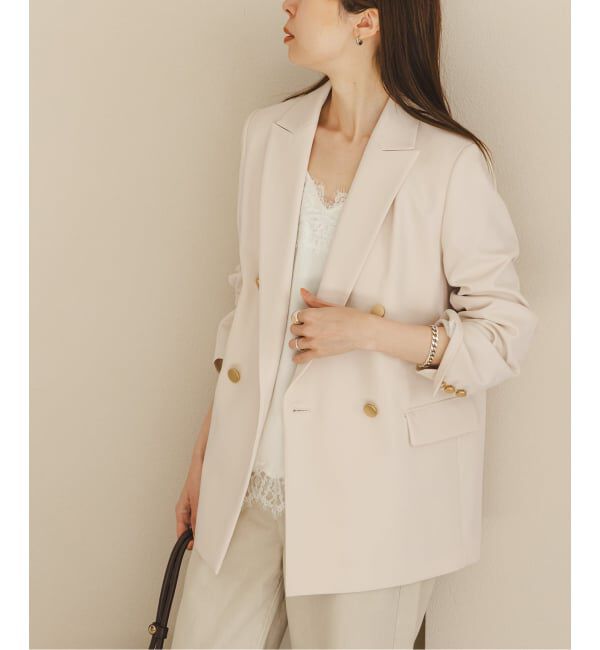 NOBLE「《追加予約・新色・セットアップ対応》フローツイルピークドラペルジャケット」|テーラードジャケット|