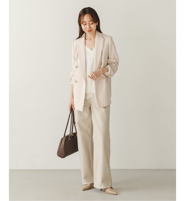 NOBLE「《追加予約・新色・セットアップ対応》フローツイルピークドラペルジャケット」|テーラードジャケット|