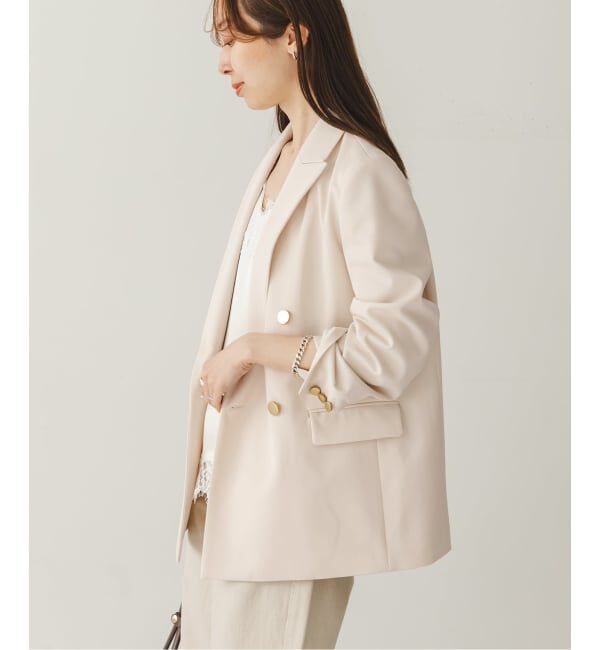 NOBLE「《追加予約・新色・セットアップ対応》フローツイルピークドラペルジャケット」|テーラードジャケット|