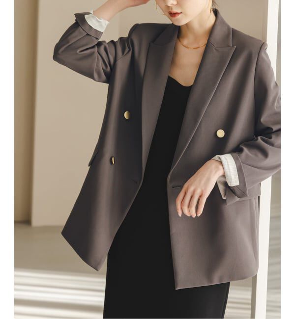 NOBLE「《追加予約・新色・セットアップ対応》フローツイルピークドラペルジャケット」|テーラードジャケット|