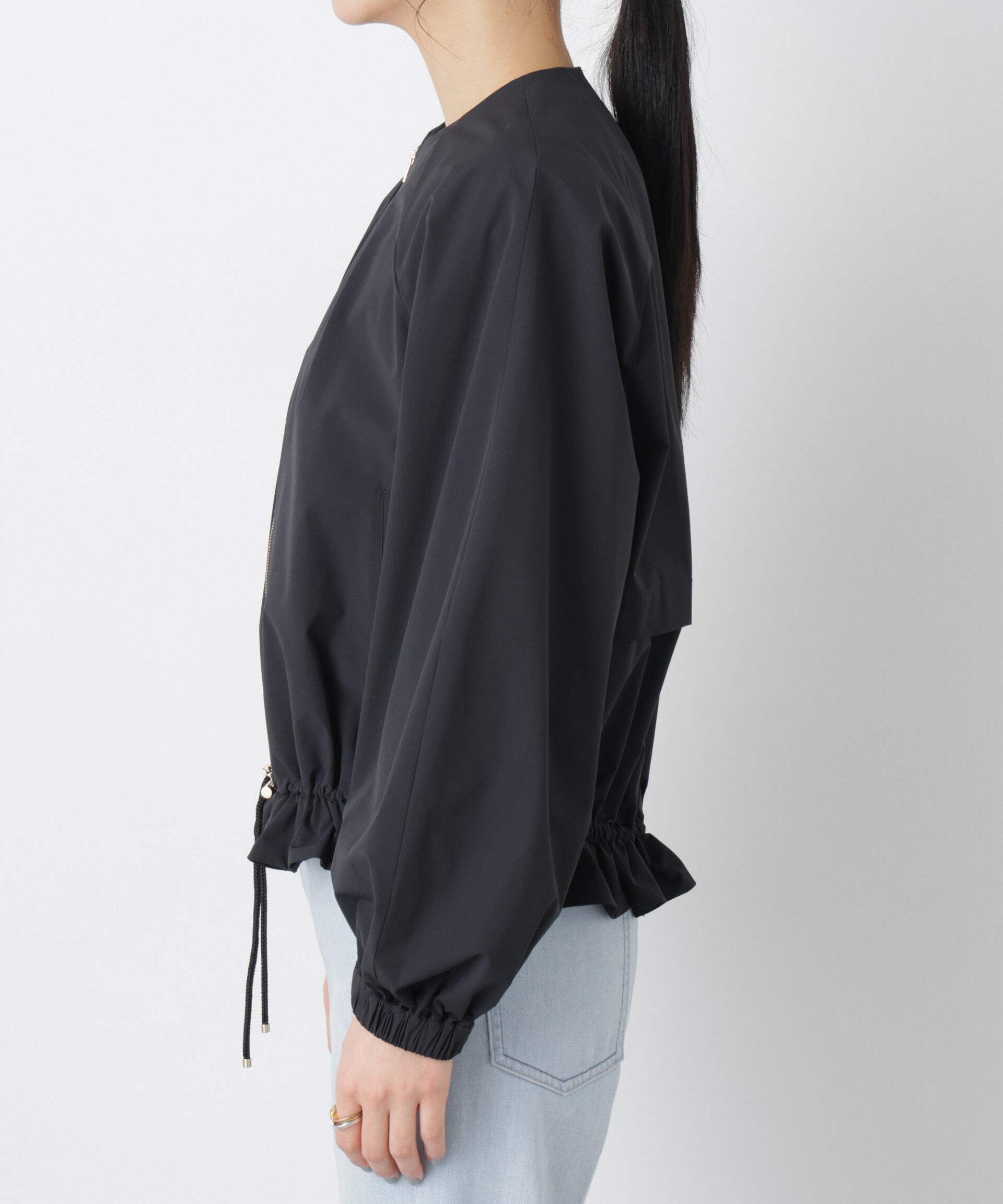 nano･universe「ノーカラードロストタックブルゾン」|ブルゾン・スタジャン|