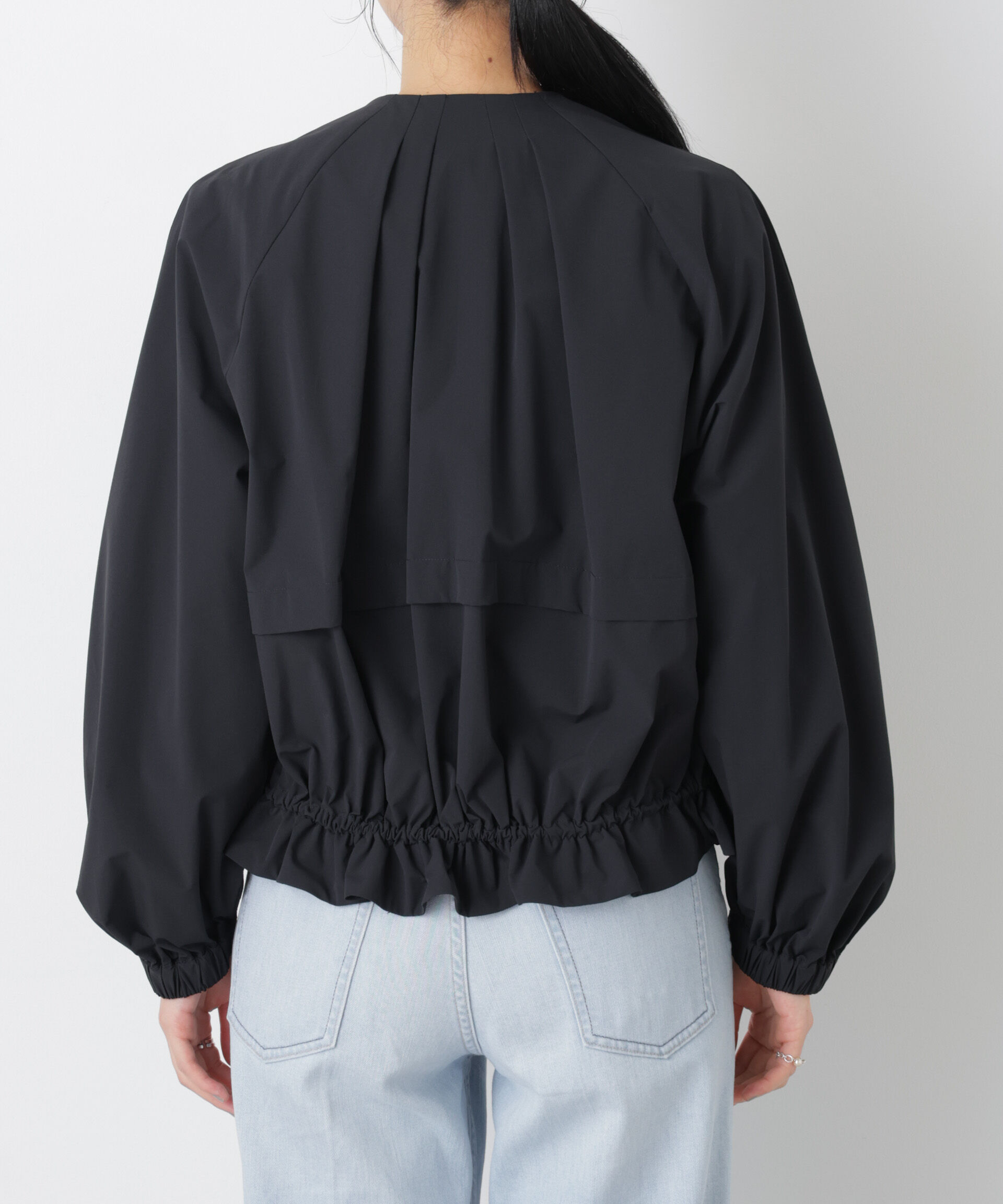 nano･universe「ノーカラードロストタックブルゾン」|ブルゾン・スタジャン|