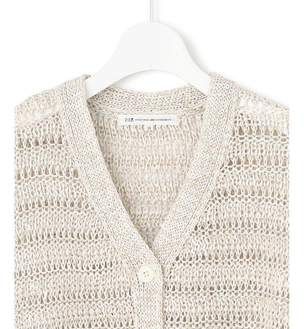 23区「【洗える】テープミックススカシ ドルマン ニットベスト」|ニット・セーター|