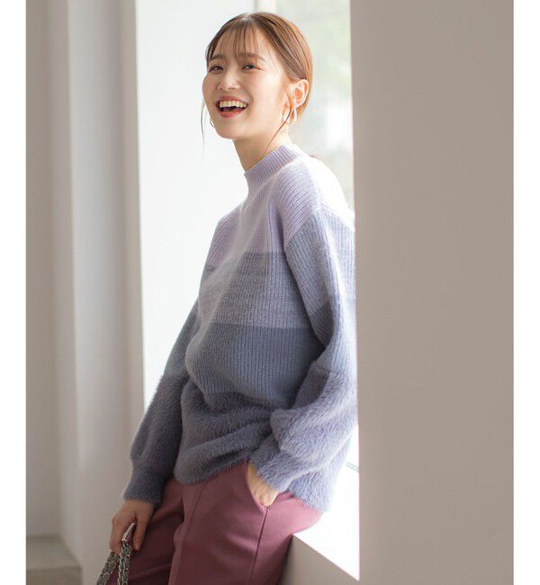 ANY SIS「【洗える】グラデーションフェザー ニット」|ニット・セーター|ラベンダー系