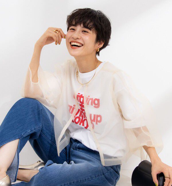 Rie Miller「ランタンスリーブシアー2WAYブラウス」|シャツ・ブラウス|