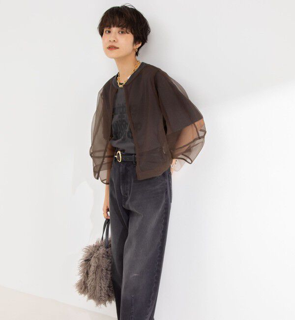 Rie Miller「ランタンスリーブシアー2WAYブラウス」|シャツ・ブラウス|