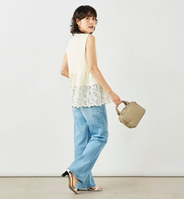 NOLLEY'S「《手洗い可能》レース付きペプラムベスト」|ベスト・ジレ|